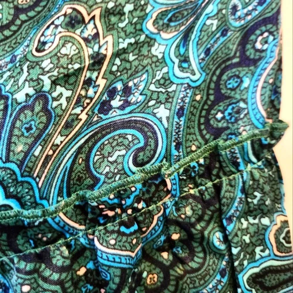 NWT GRAND & GREENE, LARGE, PAISLEY TIE NECK WITH TASSELS TRUMPET SLEEVE TOP - Picture 11 of 11